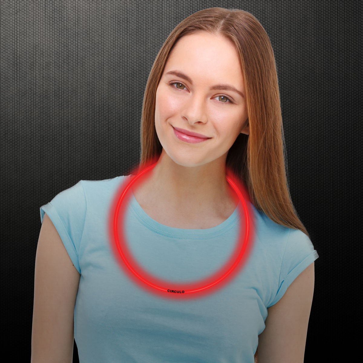 Red 22" Superior Single Color Light Up Glow Necklace