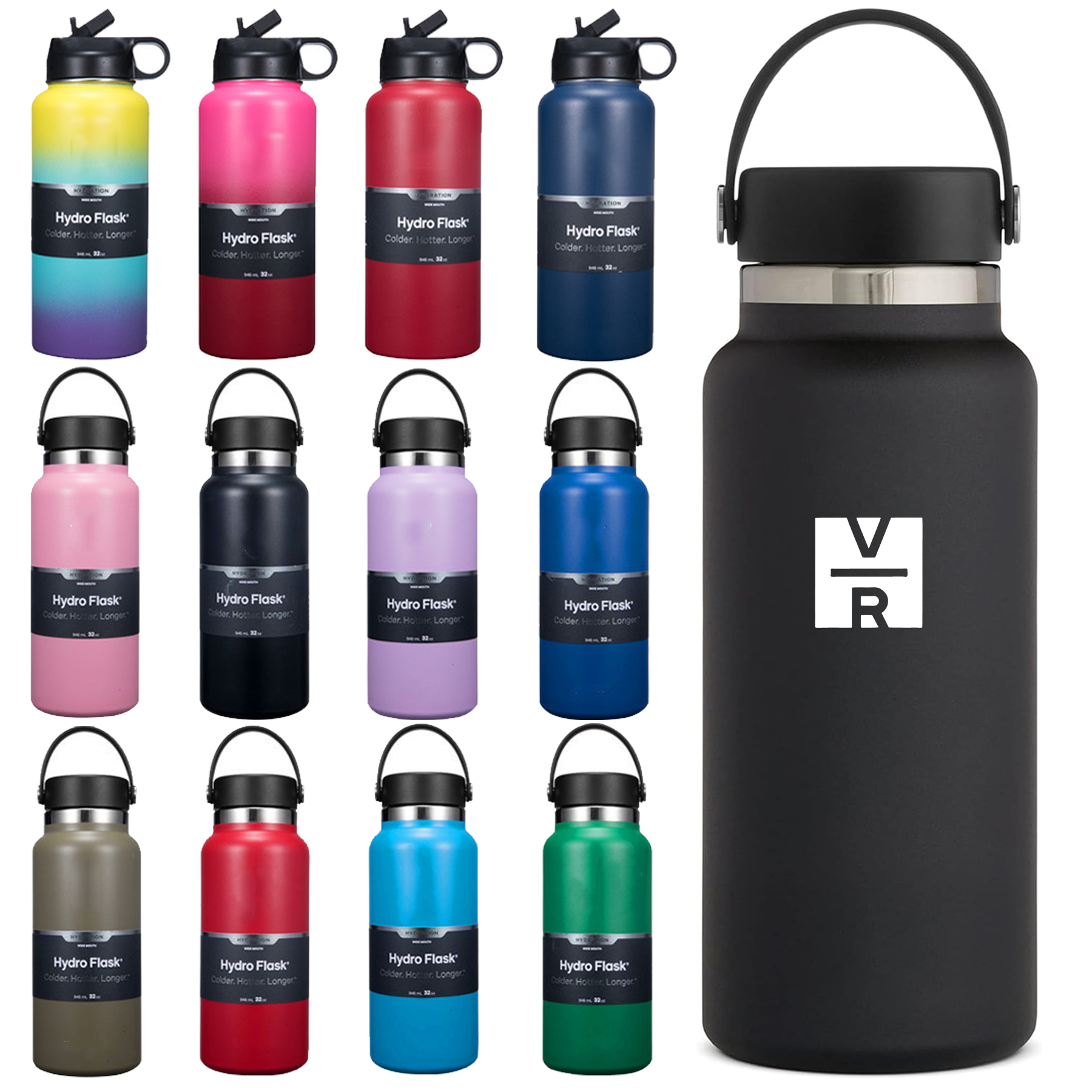 32oz Stainless Steel Wall Vacuum Water Bottle, custom water bottle with logo imprint 2