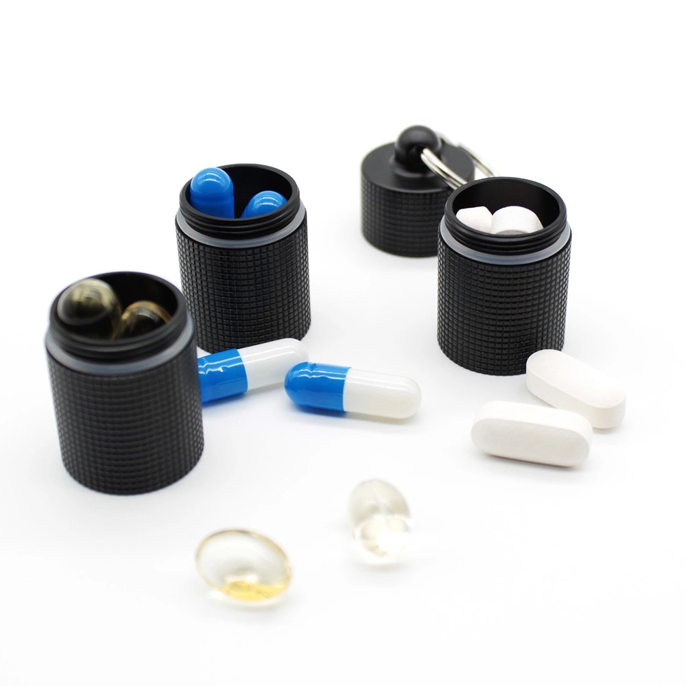 3 Compartments Aluminum Alloy Waterproof Pill Box Dispenser 6