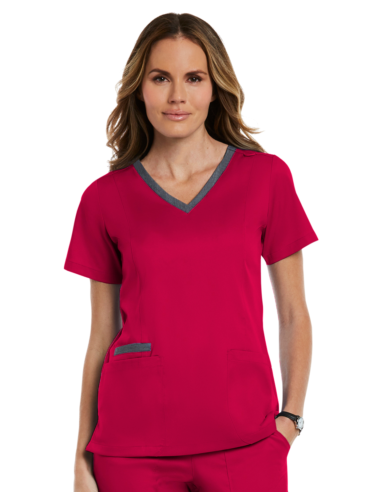 Maevn - Matrix - Women's Three-Pocket Heather Neck Band Top 49