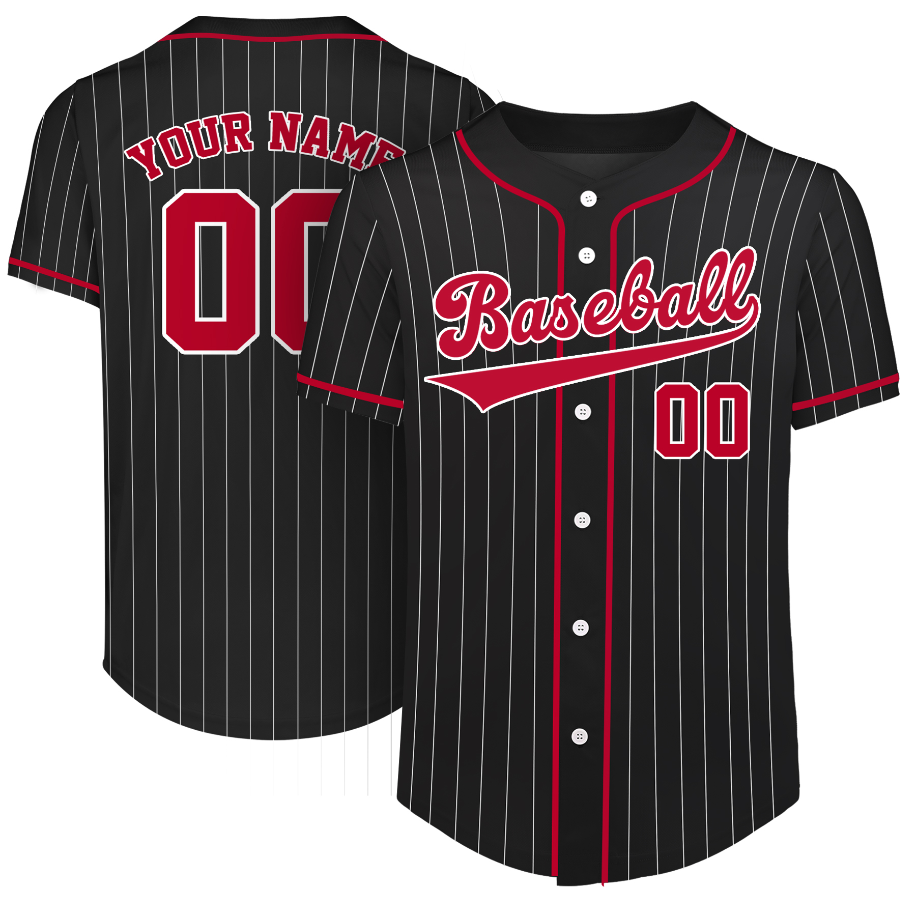 Custom Full-Button Baseball Jersey (Full Color Dye Sublimated) 2