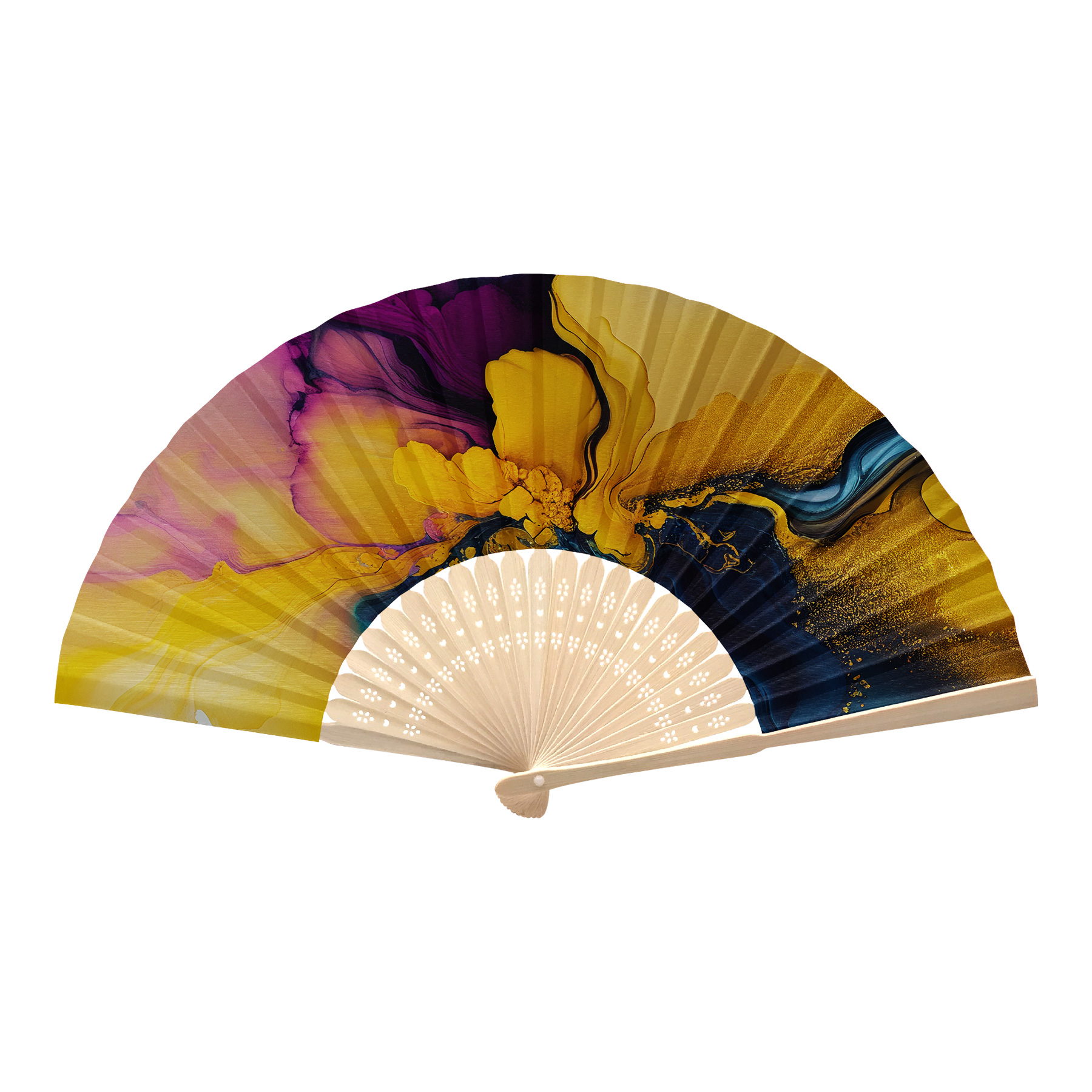 Bamboo Handle Folding Fans 19