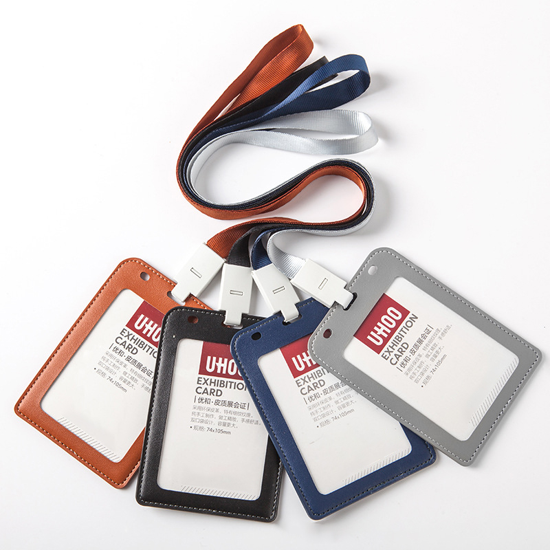 Leather ID Badge Holder with Lanyard 4