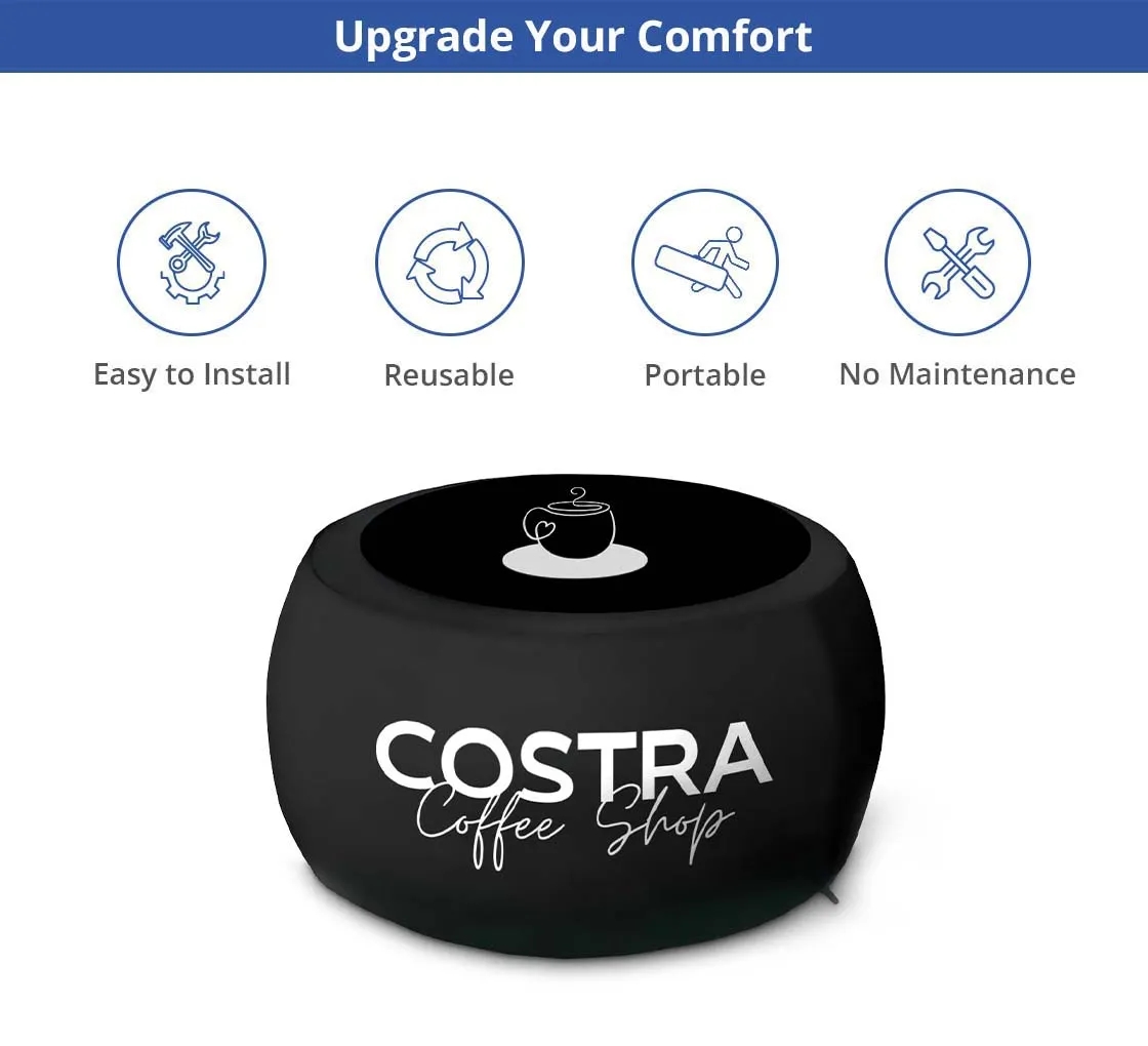 Custom Inflatable Ottoman (27" x 27" x 17") 5