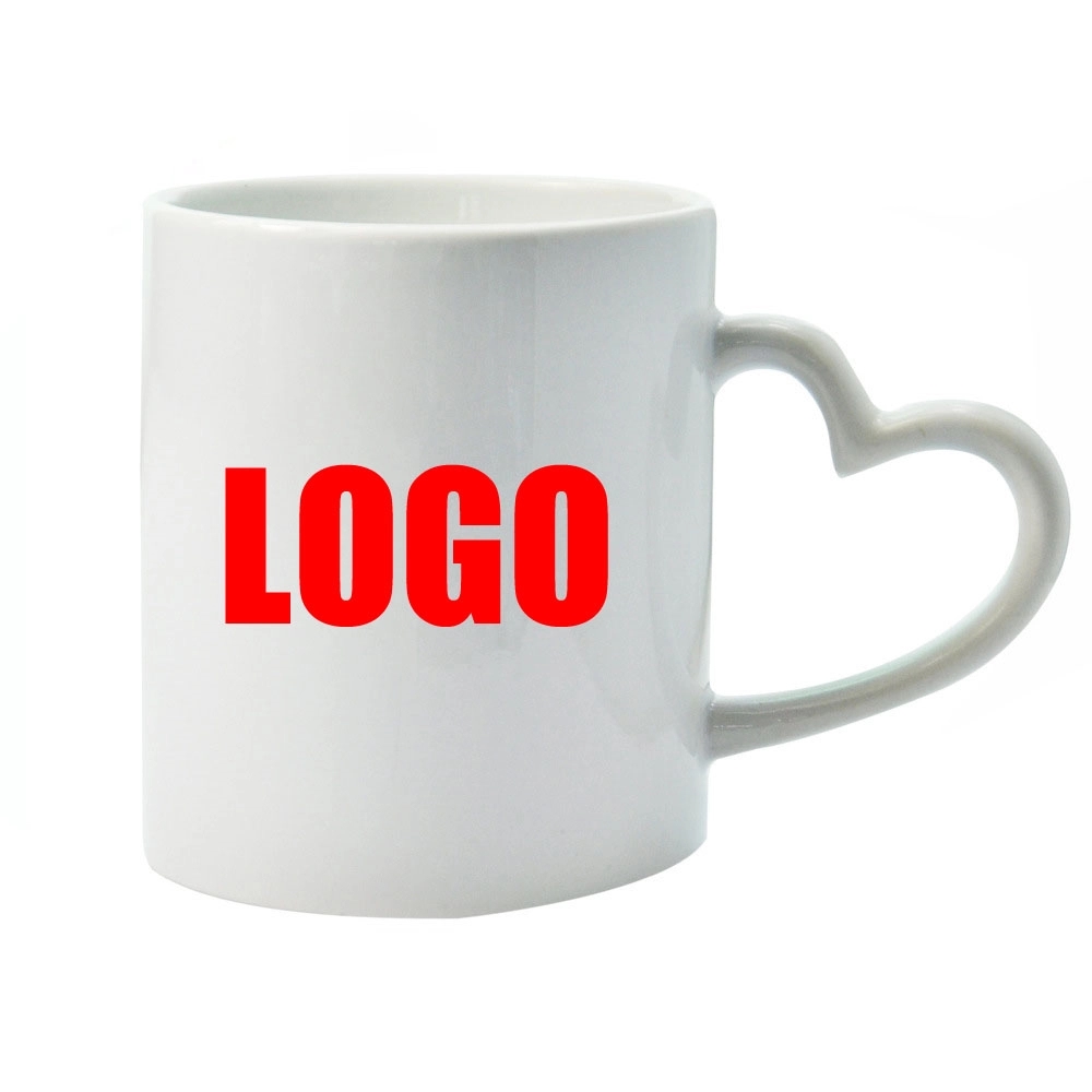 Custom 11 Oz sublimation blank mug with Heart handle 3