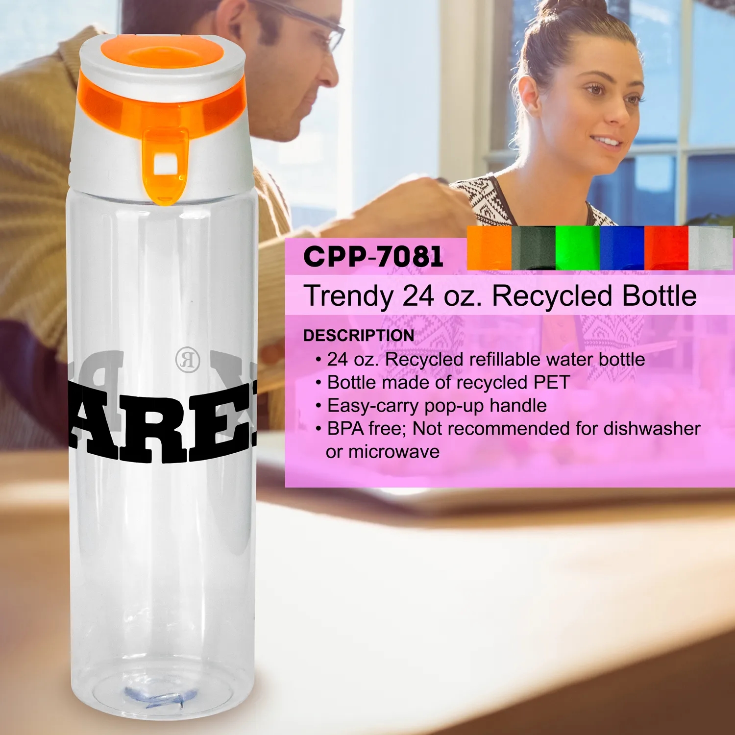 Trendy 24 oz. Recycled Bottle 2