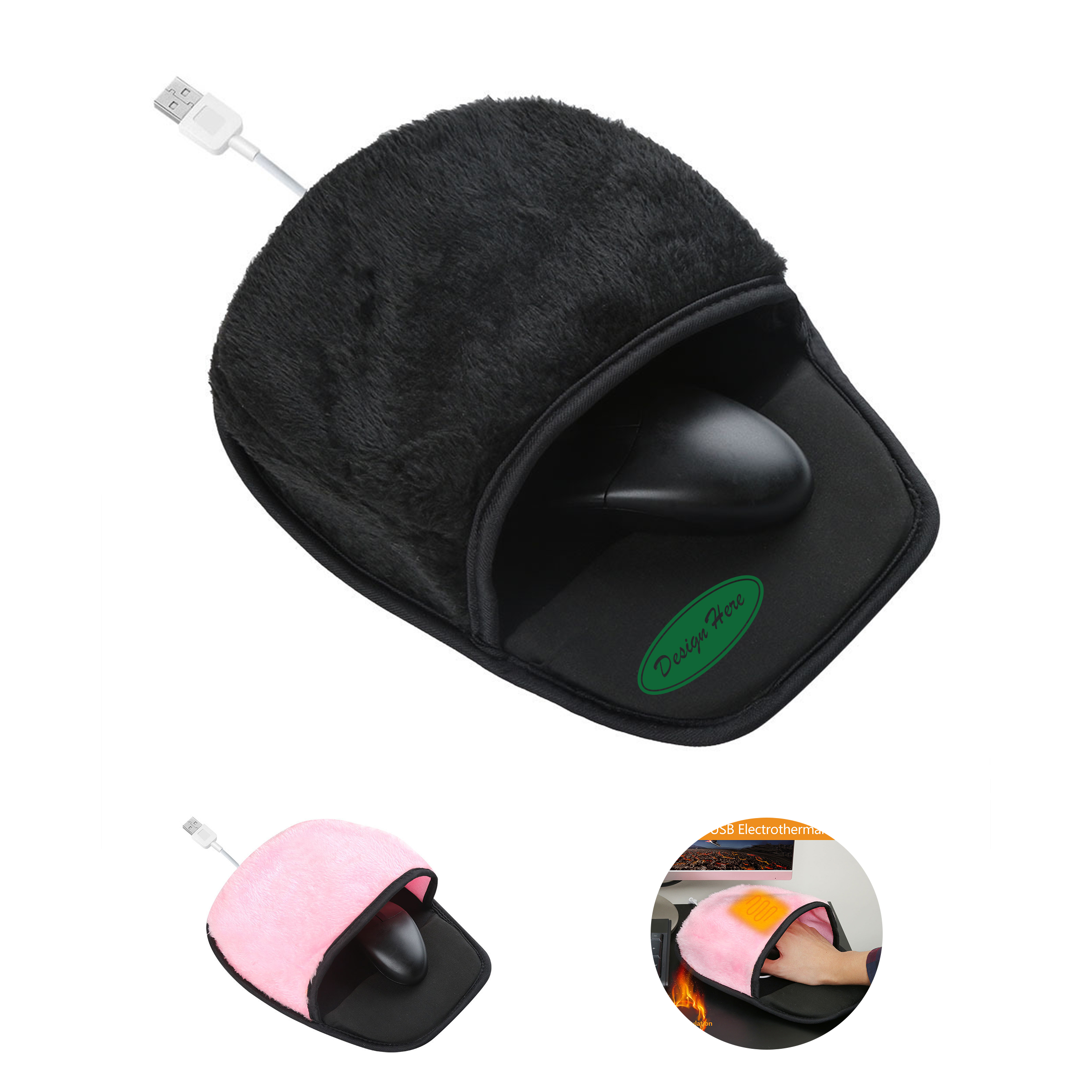 USB Heated Plush Mouse Pad - Stay Warm While You Work 1