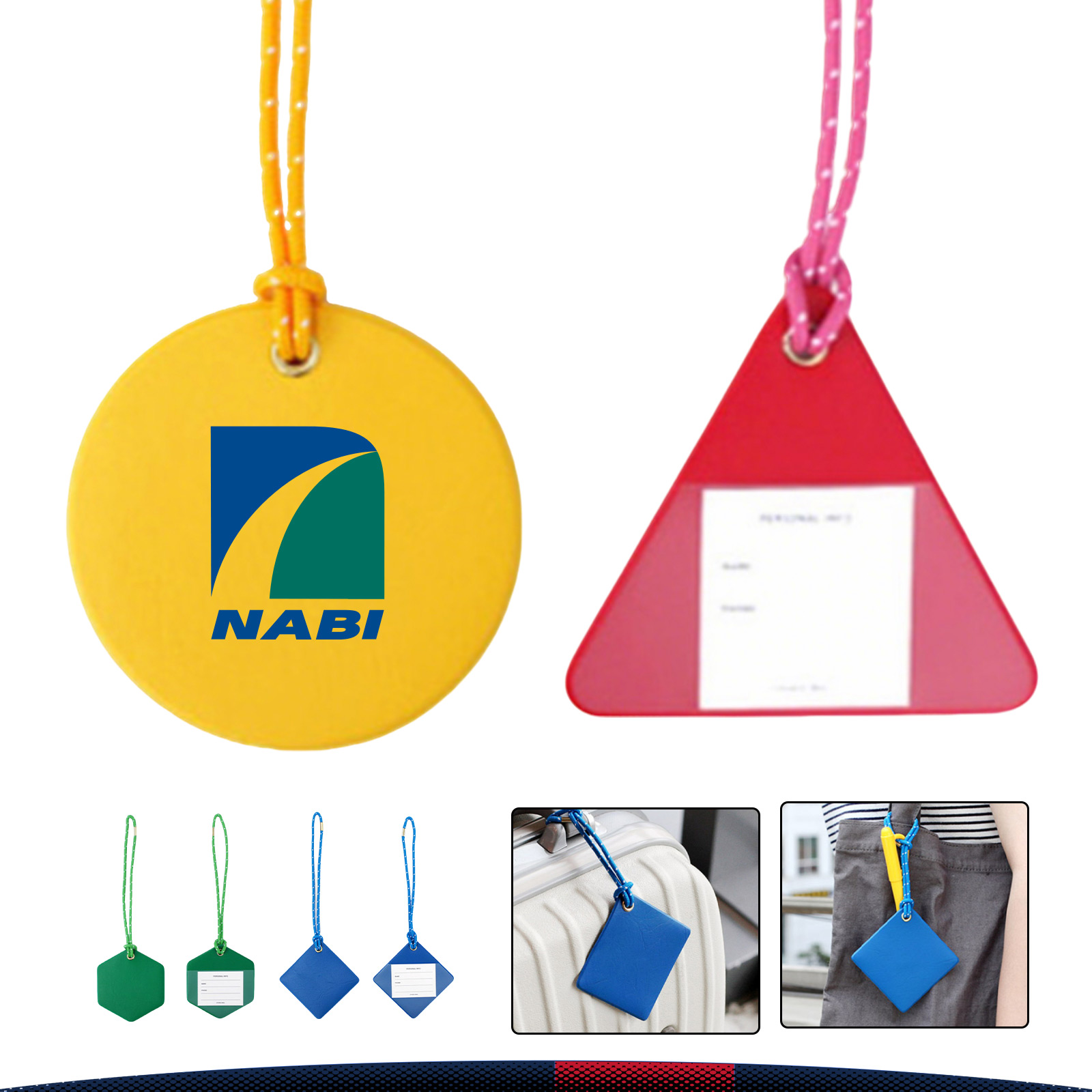 Nellor Geometric-Shaped PU Leather Luggage Tag 5