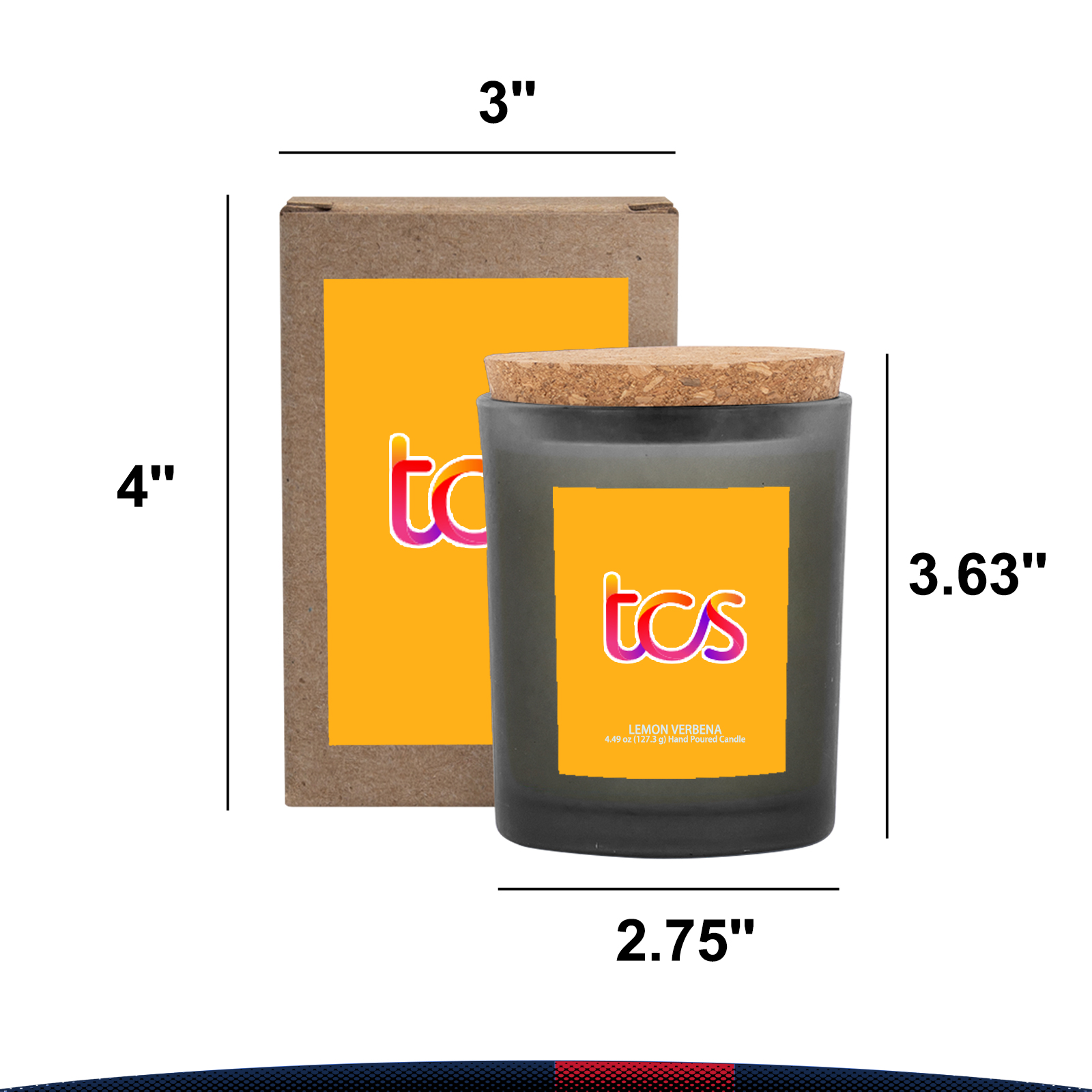 6 oz. Wyatt Frosted Candle With Cork Lid 6