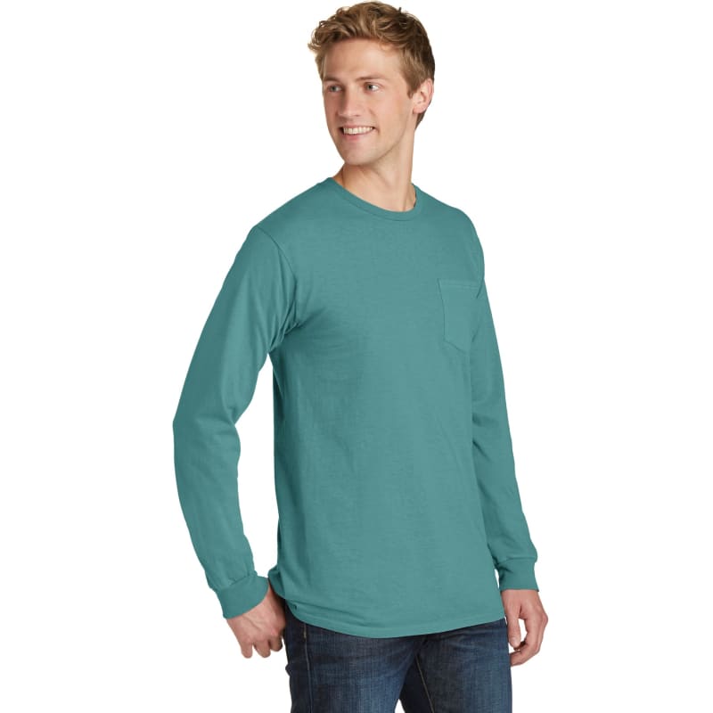 Port & Company Beach Wash Garment-Dyed Long Sleeve Pocket Tee 31