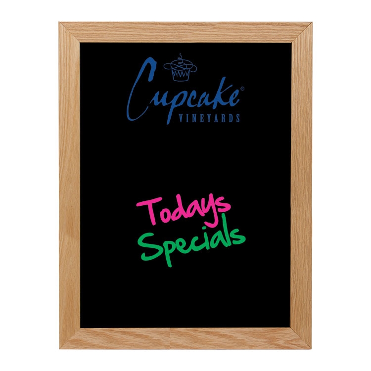 Wall Oak Frame Wet-Erase Board 18"w x 24"h
