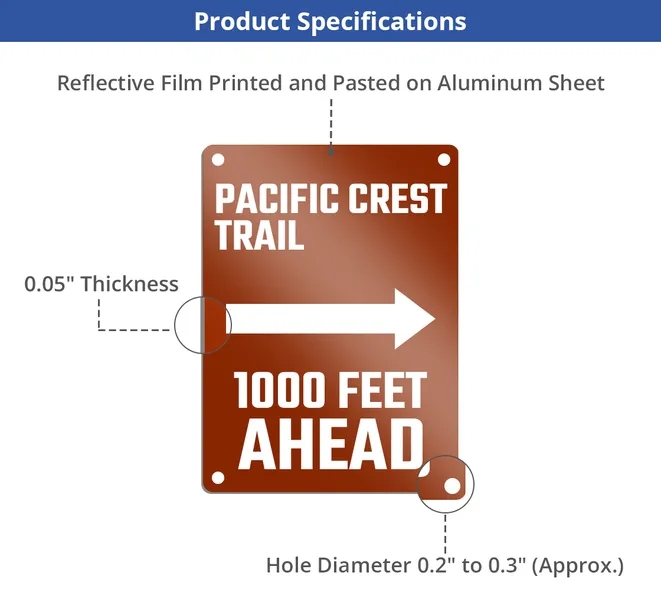 Reflective Custom Trail Markers Signs (1ft x 1ft/Sqft) 4
