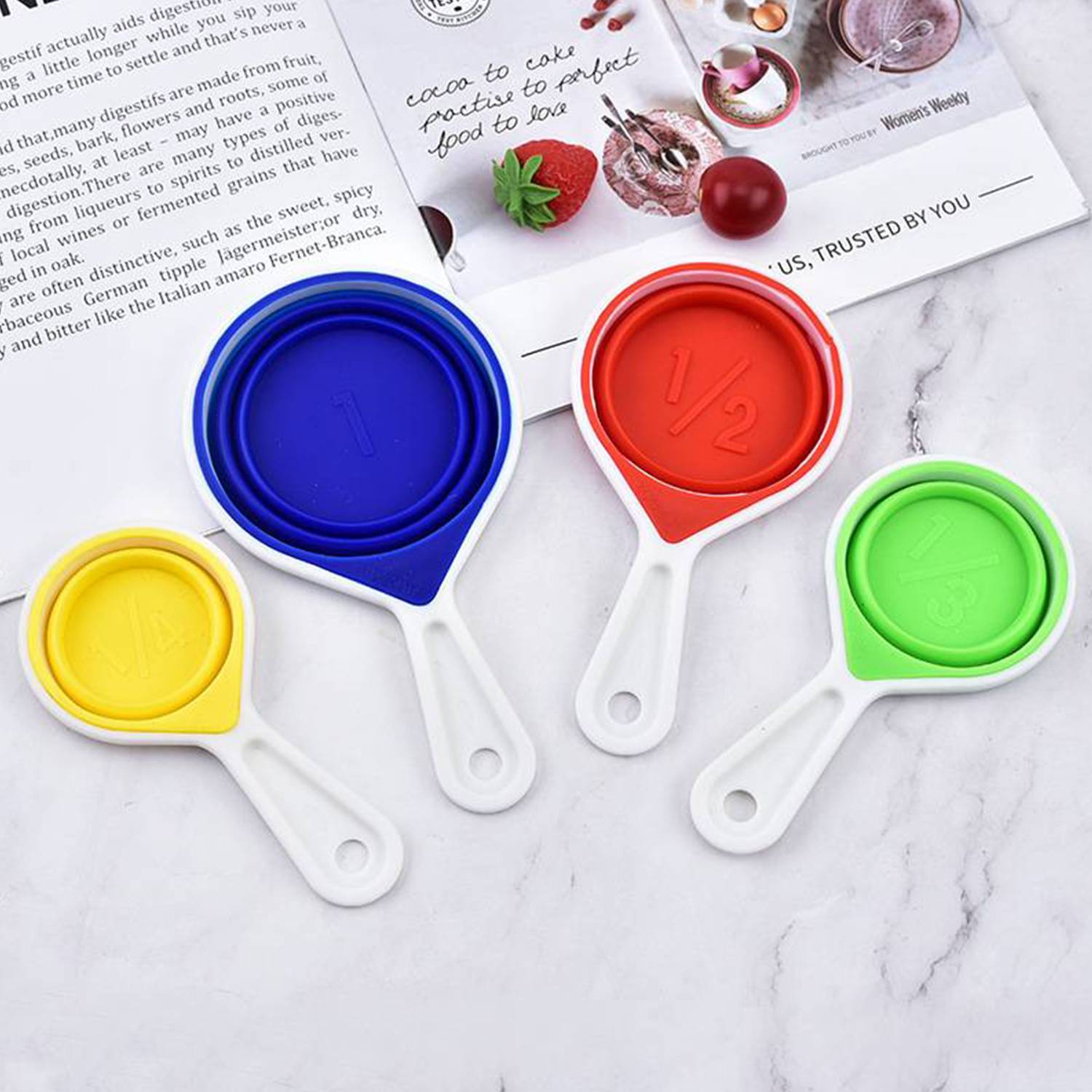 4-Piece Silicone Folding Measuring Cups Set 3