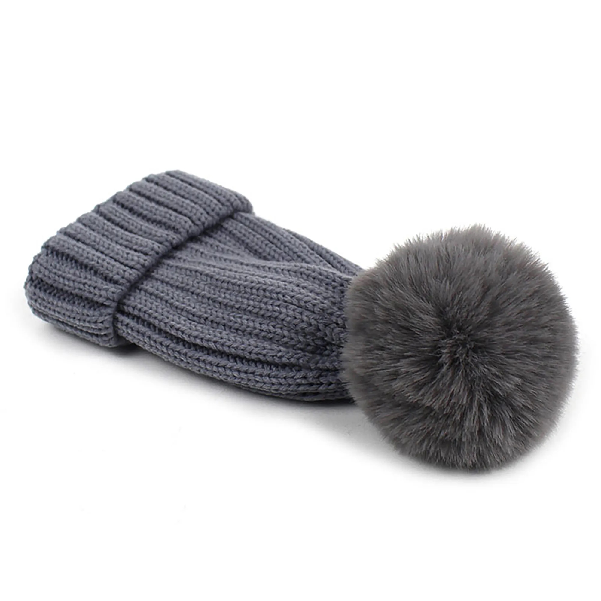 Kids Thicken Pom Beanie 3