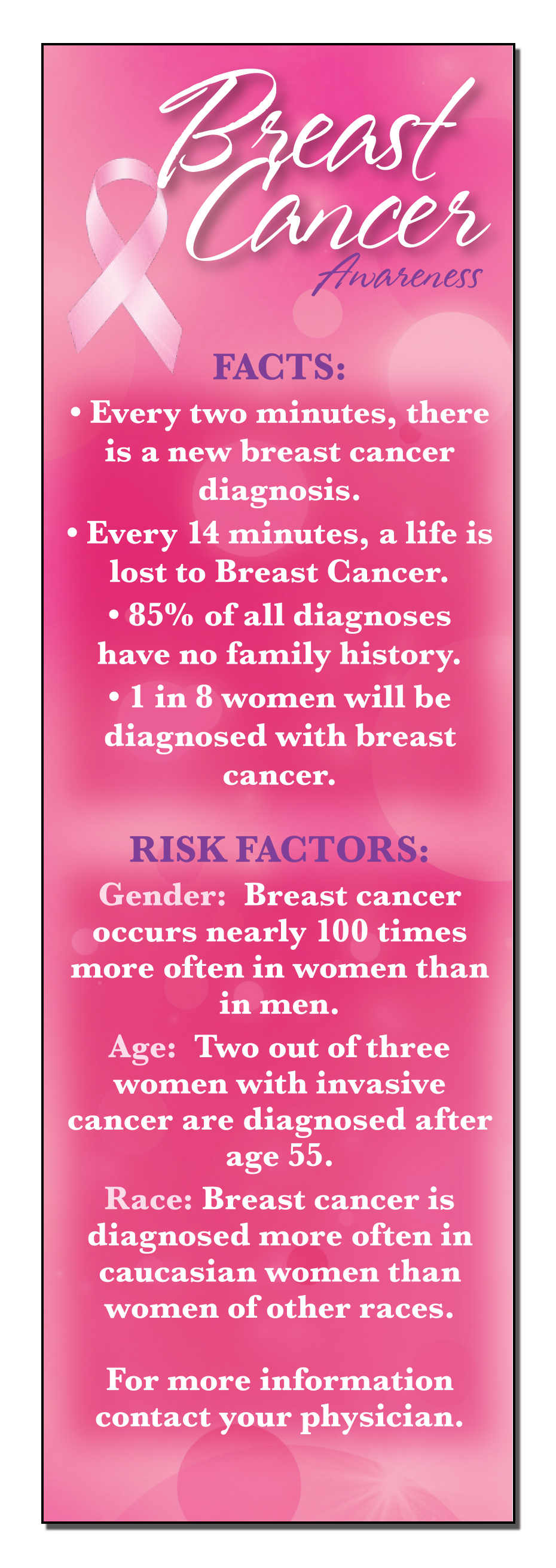 BOOKMARK - Breast Cancer Awareness Bookmark 3