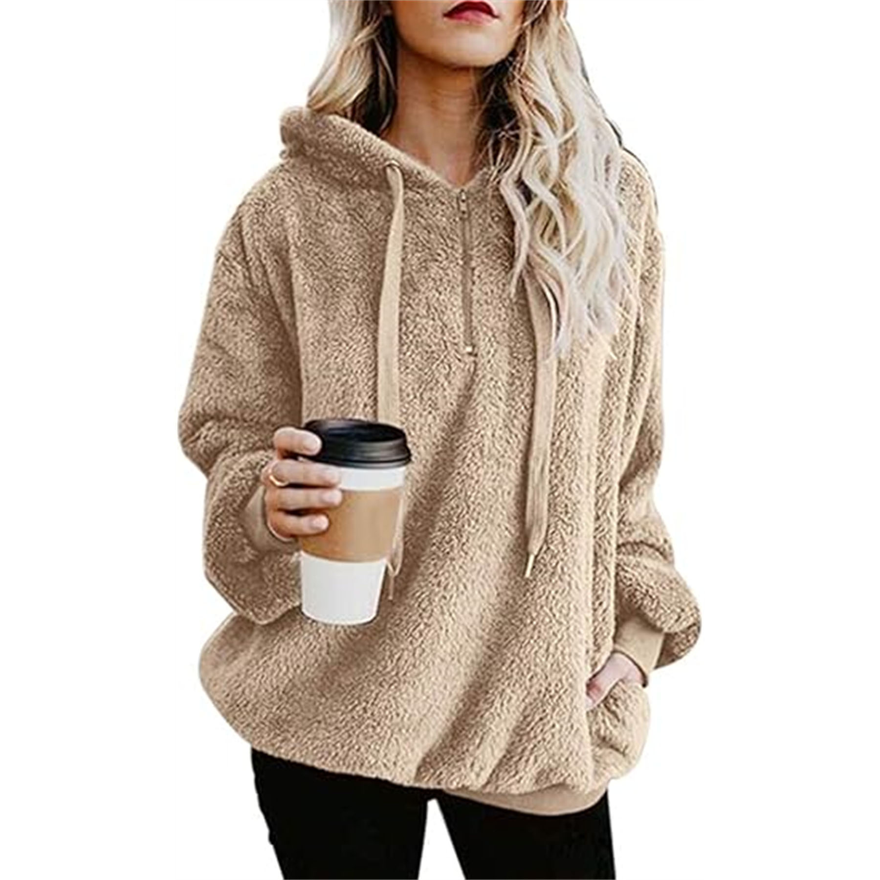 Women's Hoodies Sherpa Pullover Sweater 15