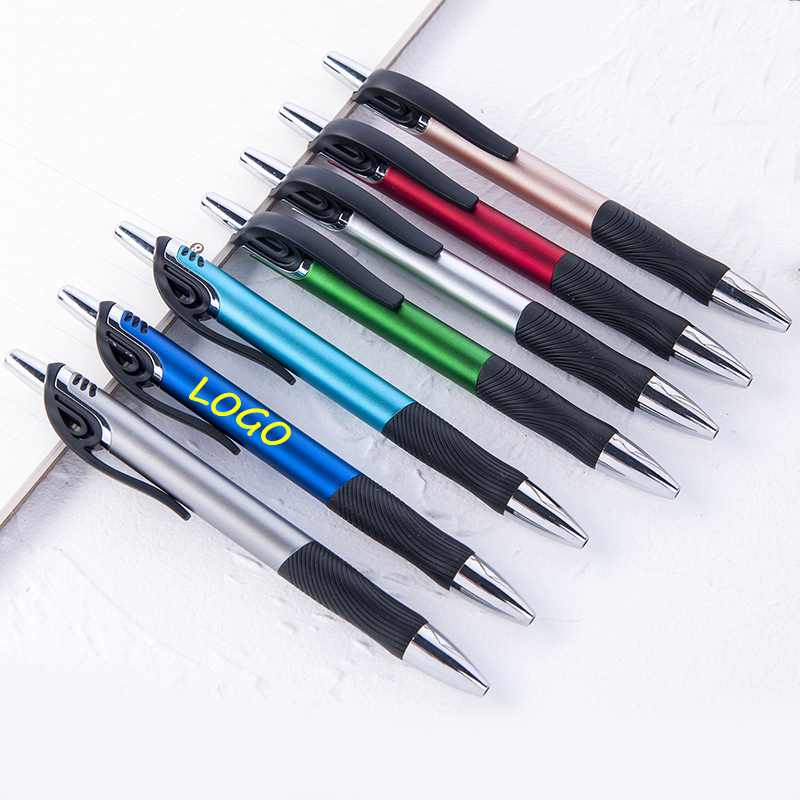 Promotional Click Action Ballpoint Pens With Rubber Grip 4
