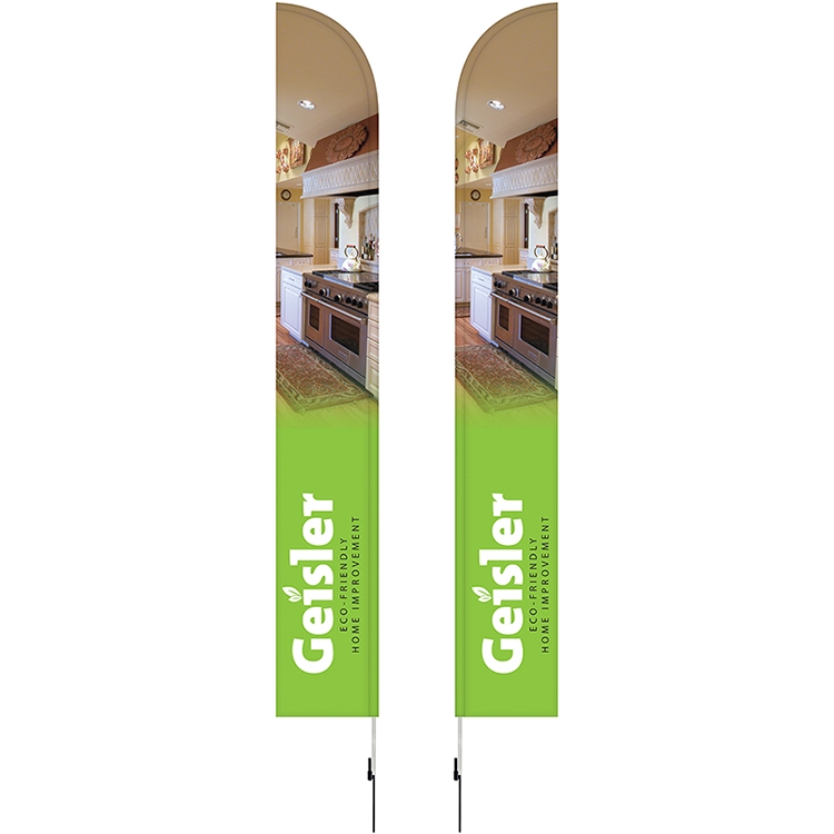 15' Double Sided Half Drop Banner w/ Premium Hardware & Spike 4