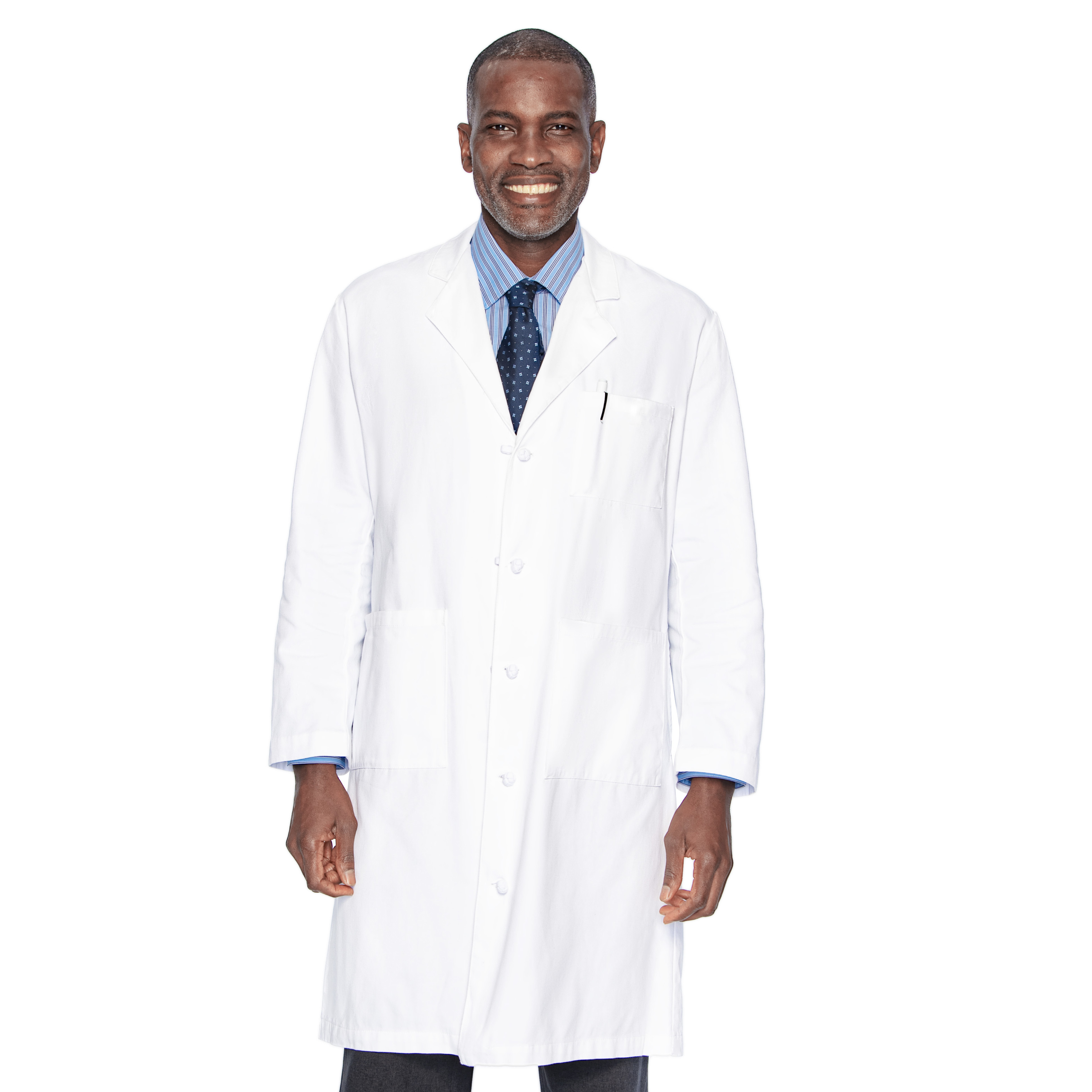 Landau - Essential Lab Coats - Men's Three-Pocket 100% Cotton 43.5" Full-Length Lab Coat