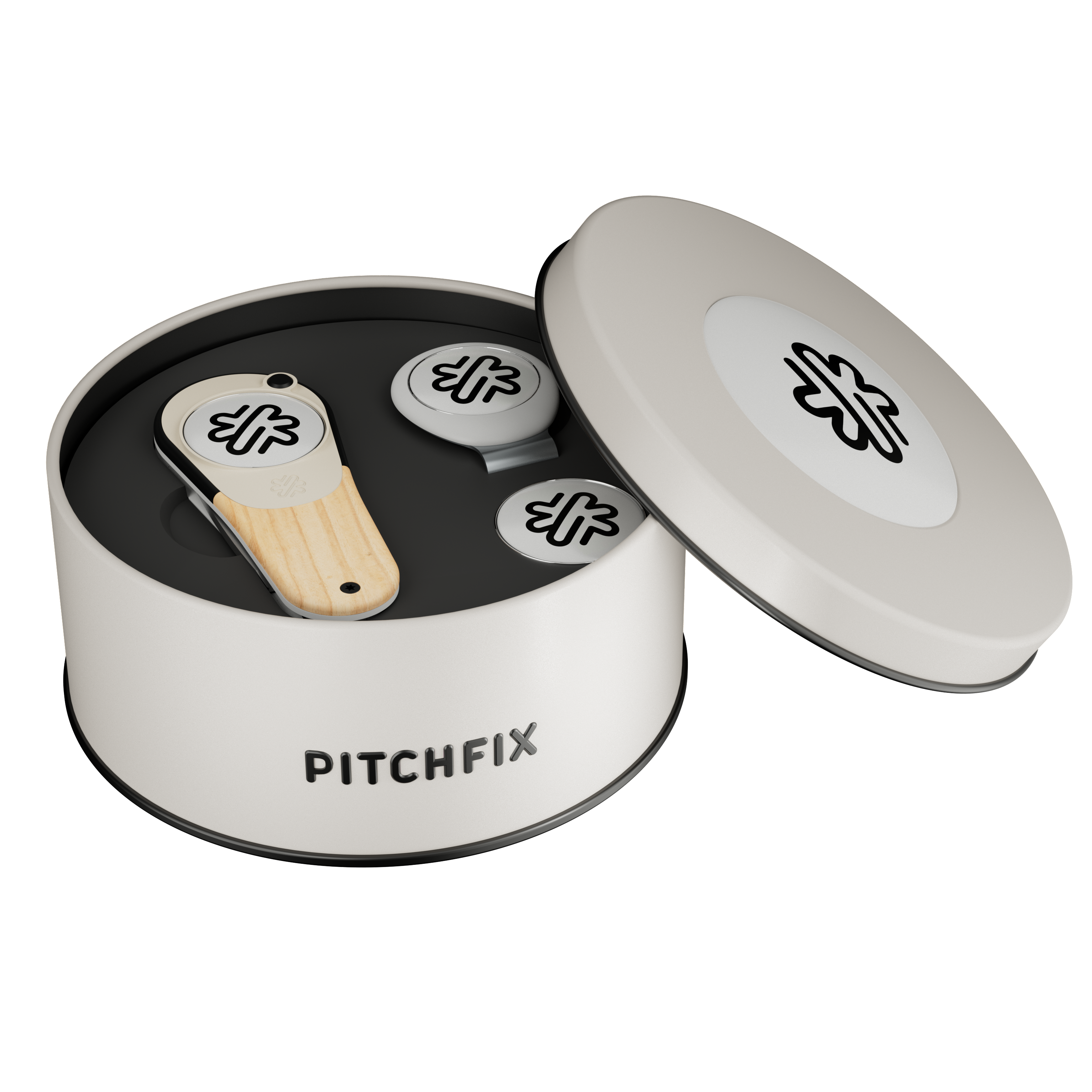 Pitchfix Woodie Golf Divot Tool in Round Tin 3