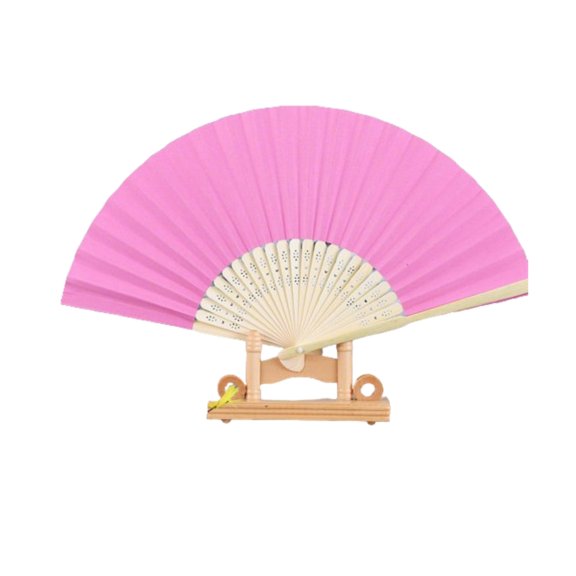 Bamboo Folding Handheld Paper Fan 8.2" x 15" 2