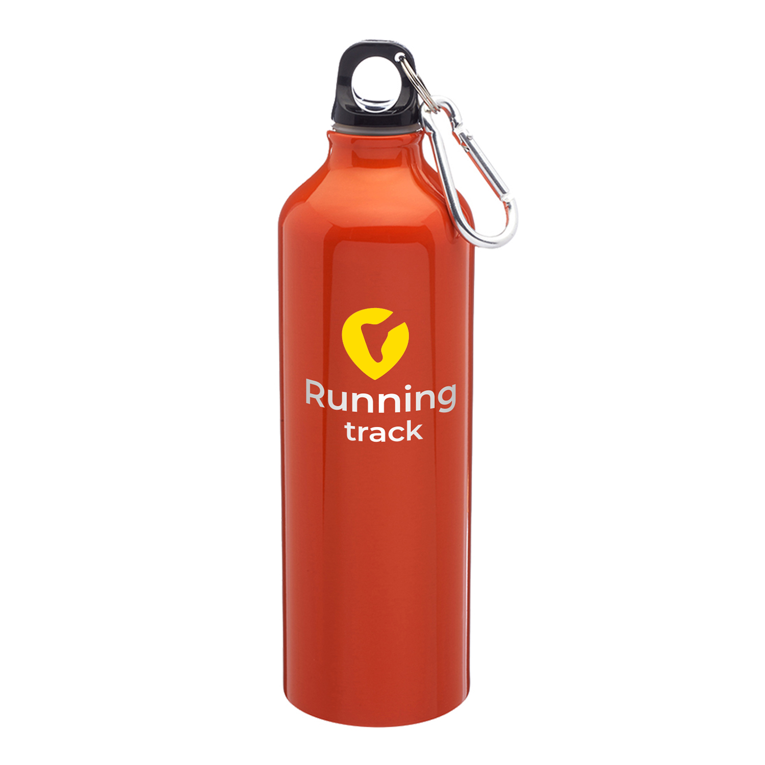 24 oz. Carabiner Aluminum Water Bottle (2 Color Imprint), custom water bottle with logo imprint 2