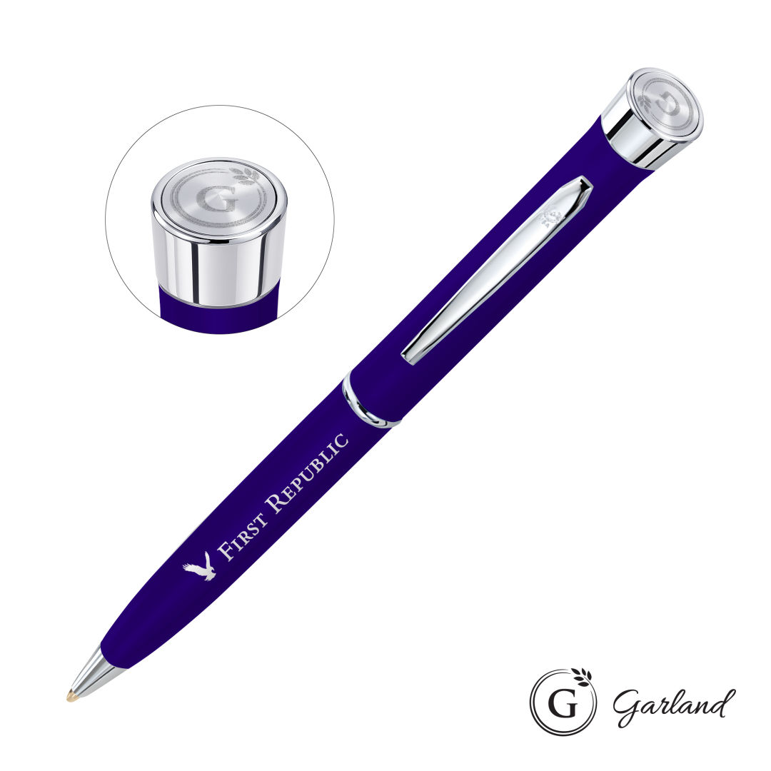 Garland® Color Matte Emblem Twist Ballpoint Pen - Chrome 8