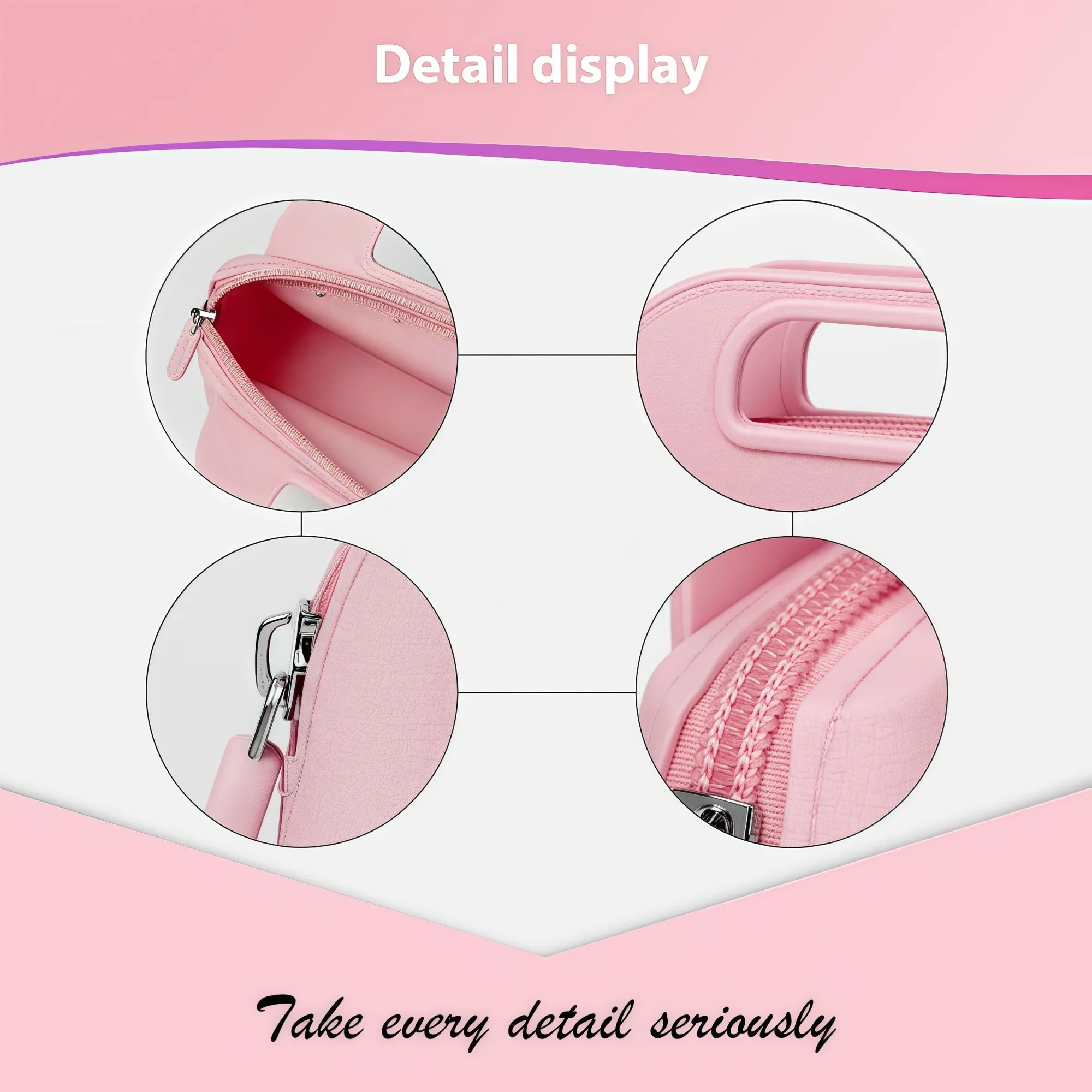 Compact Silicone Makeup Bag with Handle 2