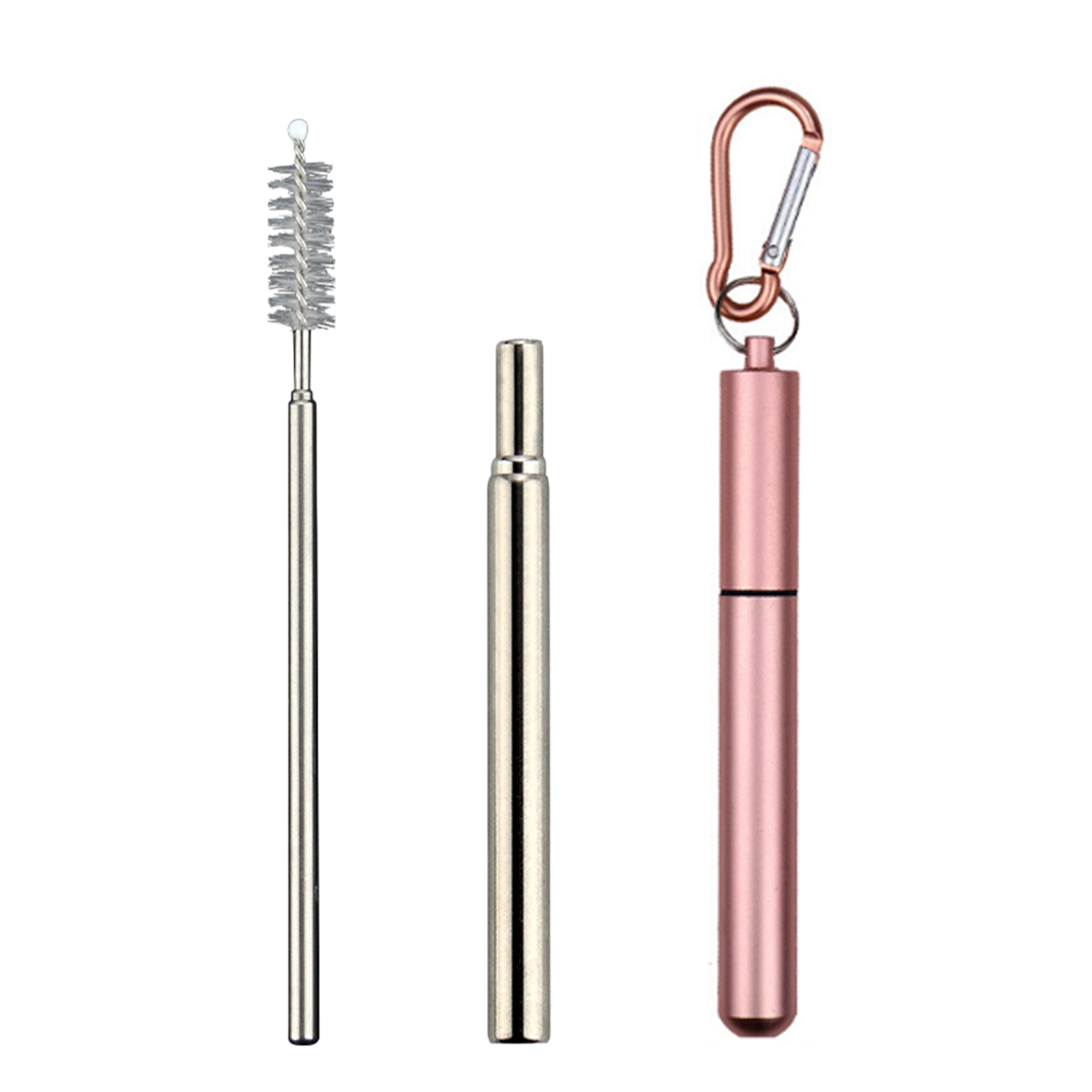 304 Stainless Steel Foldable Straw With Aluminum Case 3