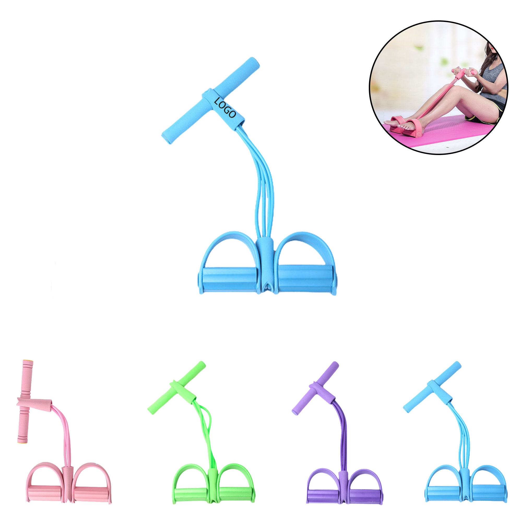 4-Tube Elastic Yoga Pedal Puller Resistance Band 2