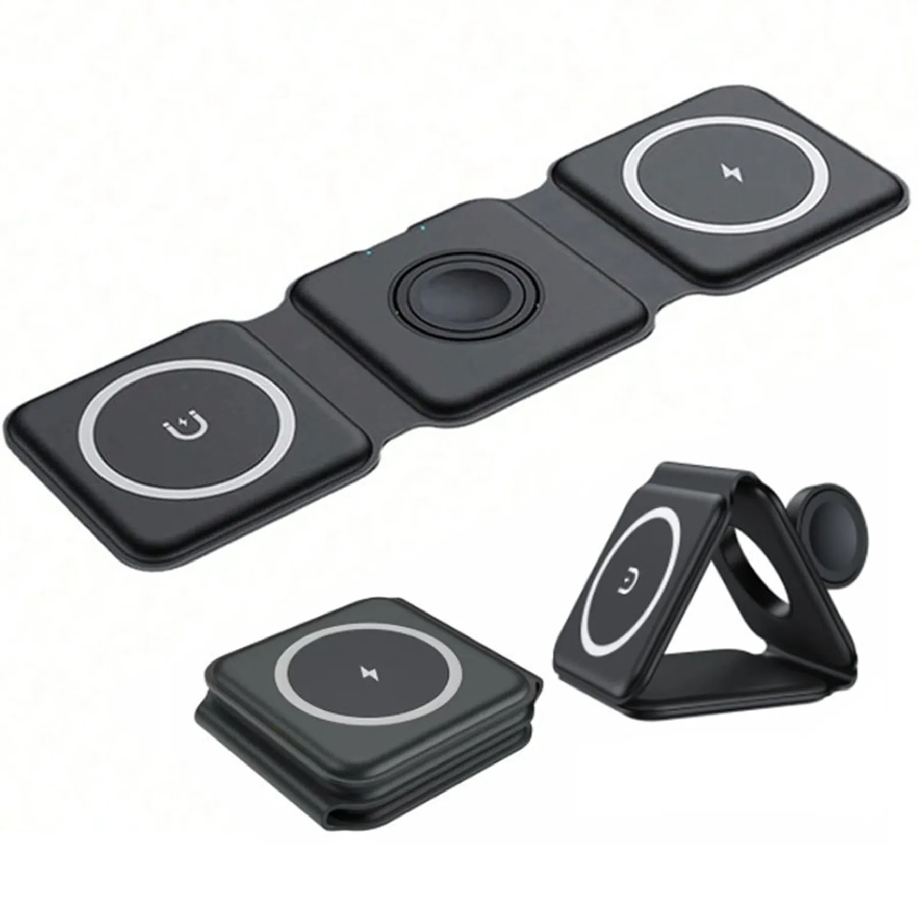 15W 3-in-1 Magnetic Wireless Charger with Foldable Qi Stand 6
