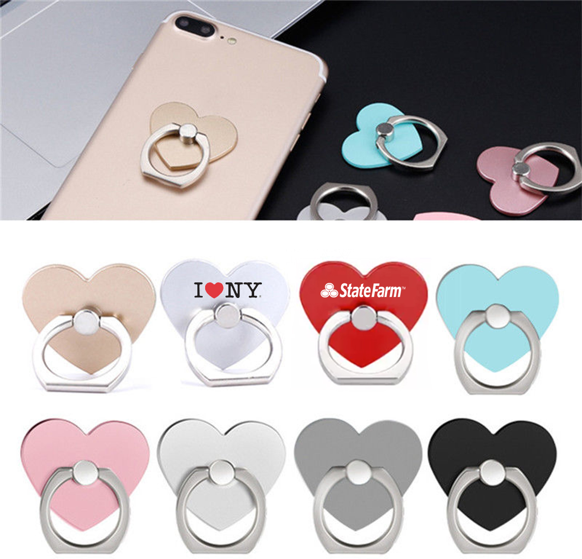 Washington Heart Mobile Phone Ring Grip Holder And Stand 7