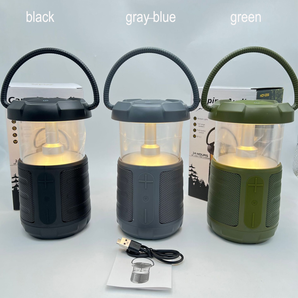 Portable Wireless Speaker with LED Lights for Camping 2
