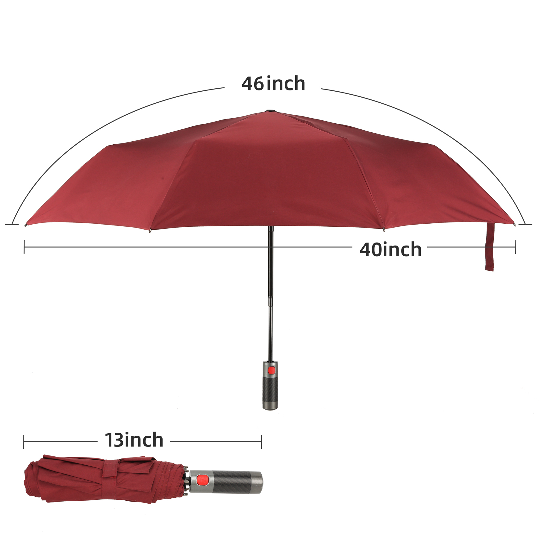 46" Arc Auto-Open Folding Umbrella 10