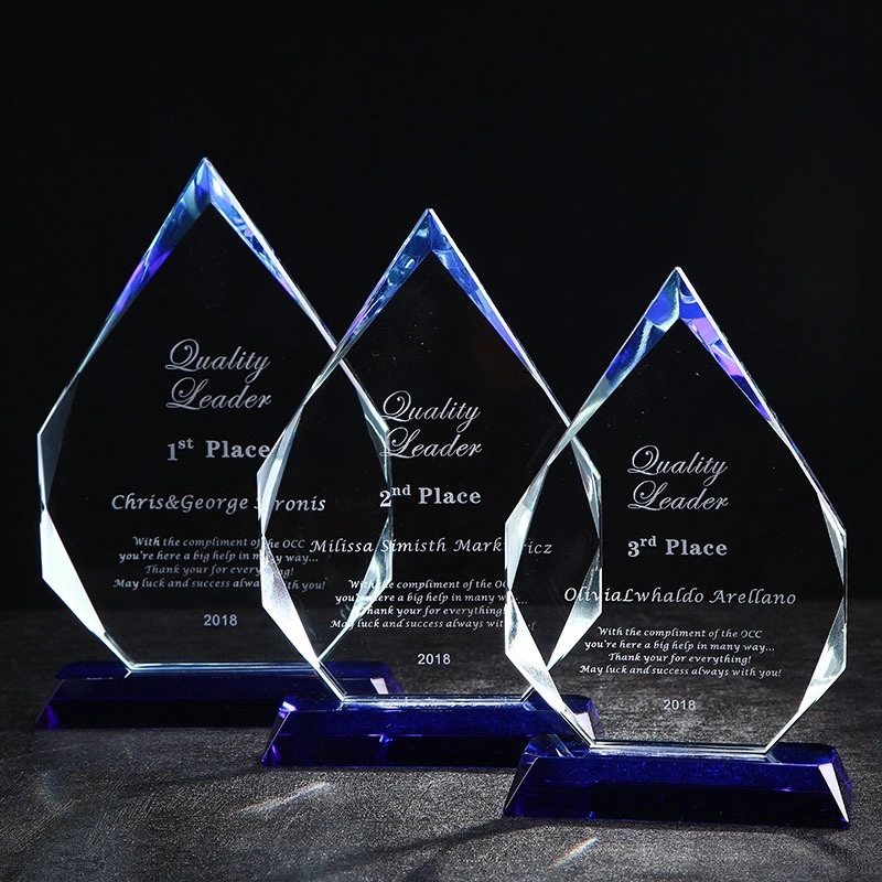 Crystal Diamond Award with Blue Base 4
