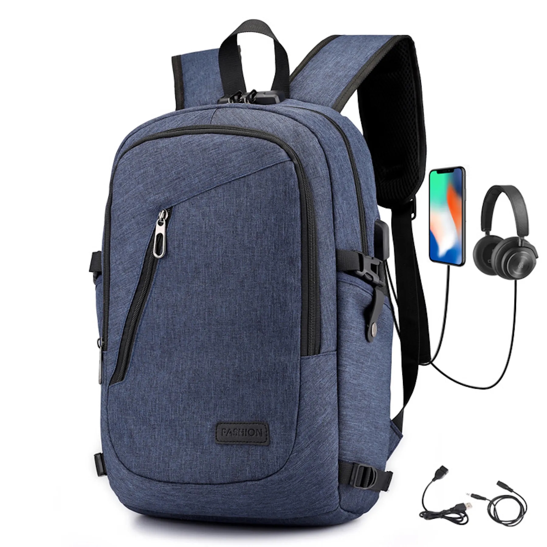 15.6" Anti-Theft Business Backpack w/USB Charging Port/Lock 4