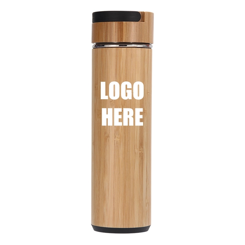 19 oz Custom Bamboo Tea Tumbler with Infuser & Strainer 3