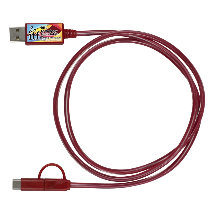 "Payson" 3-in-1 LED Lighted Cell Phone Charging Cable with Type C Adapter 6