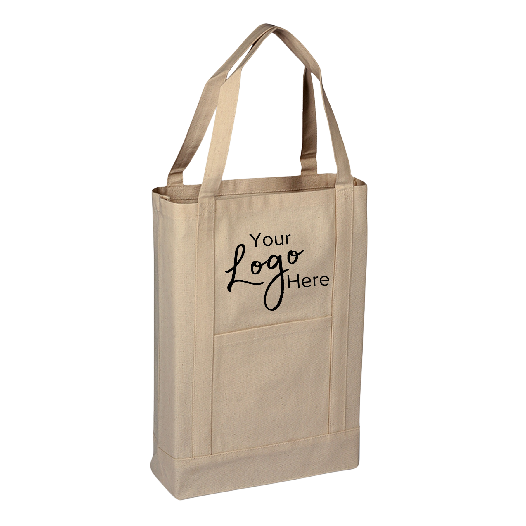 Two-Tone Canvas Deluxe Tote 14"W x 16"H x 4" Gusset Bag, custom tote bag with logo imprint 11