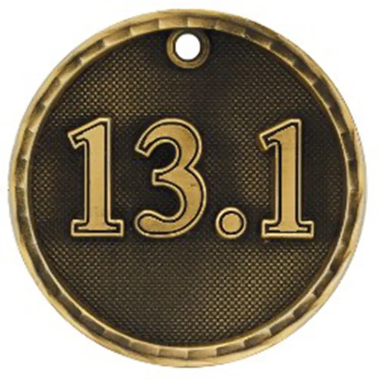 2" Antique Finish 3D 13.1 (Half Marathon) Medal 2
