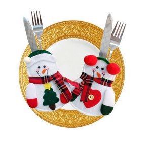 Christmas Snowman Knife Fork Bag Restaurant Decorations 3