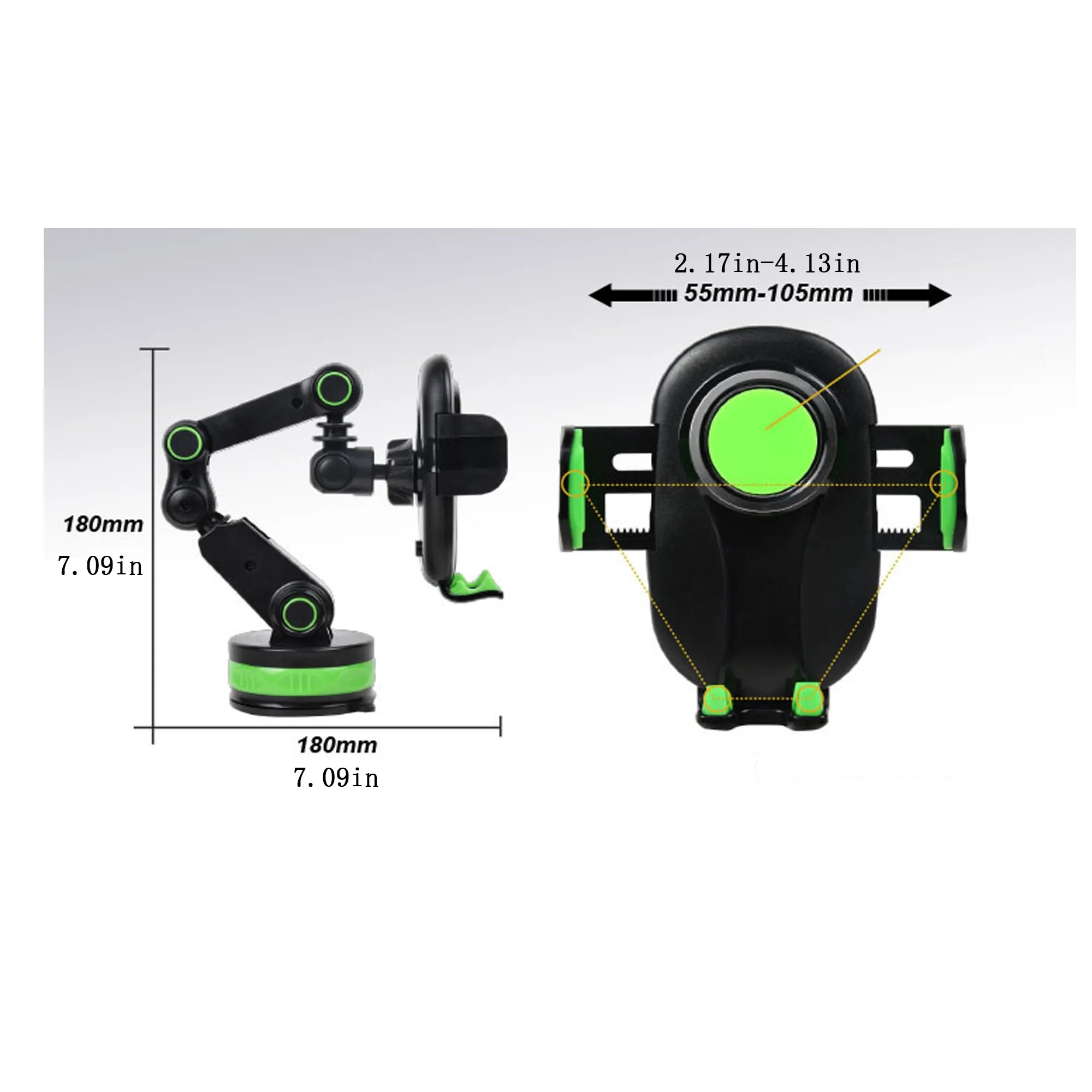 Custom Logo Robotic Arm Suction Cup Phone Mount 4