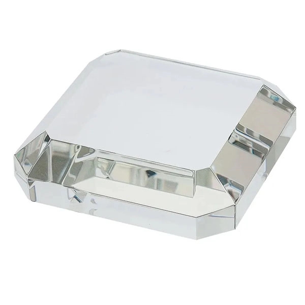 Square Beveled Clear Crystal Paperweight 4