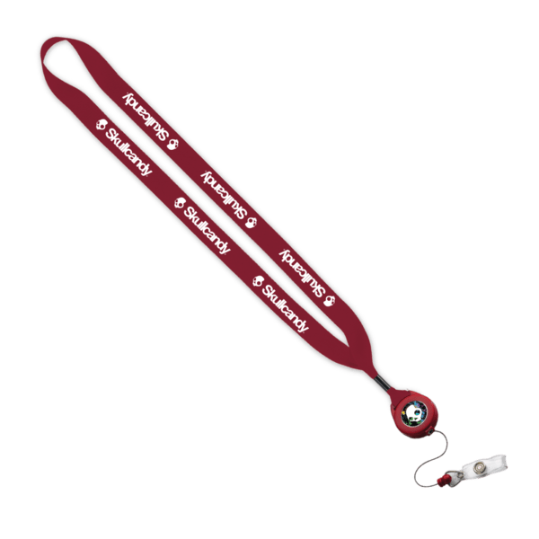 3/4" Polyester Lanyard with Metal Crimp & Retractable Badge Reel 39