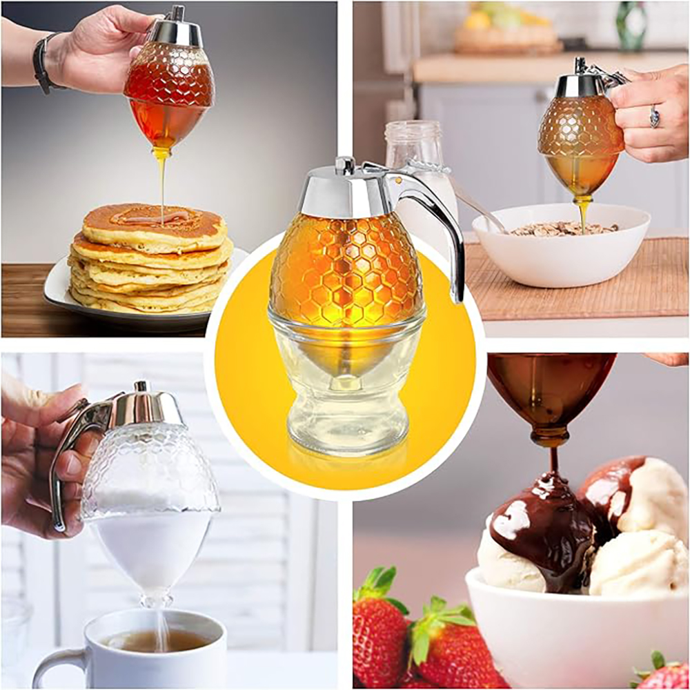 No-drip glass honey dispenser 7