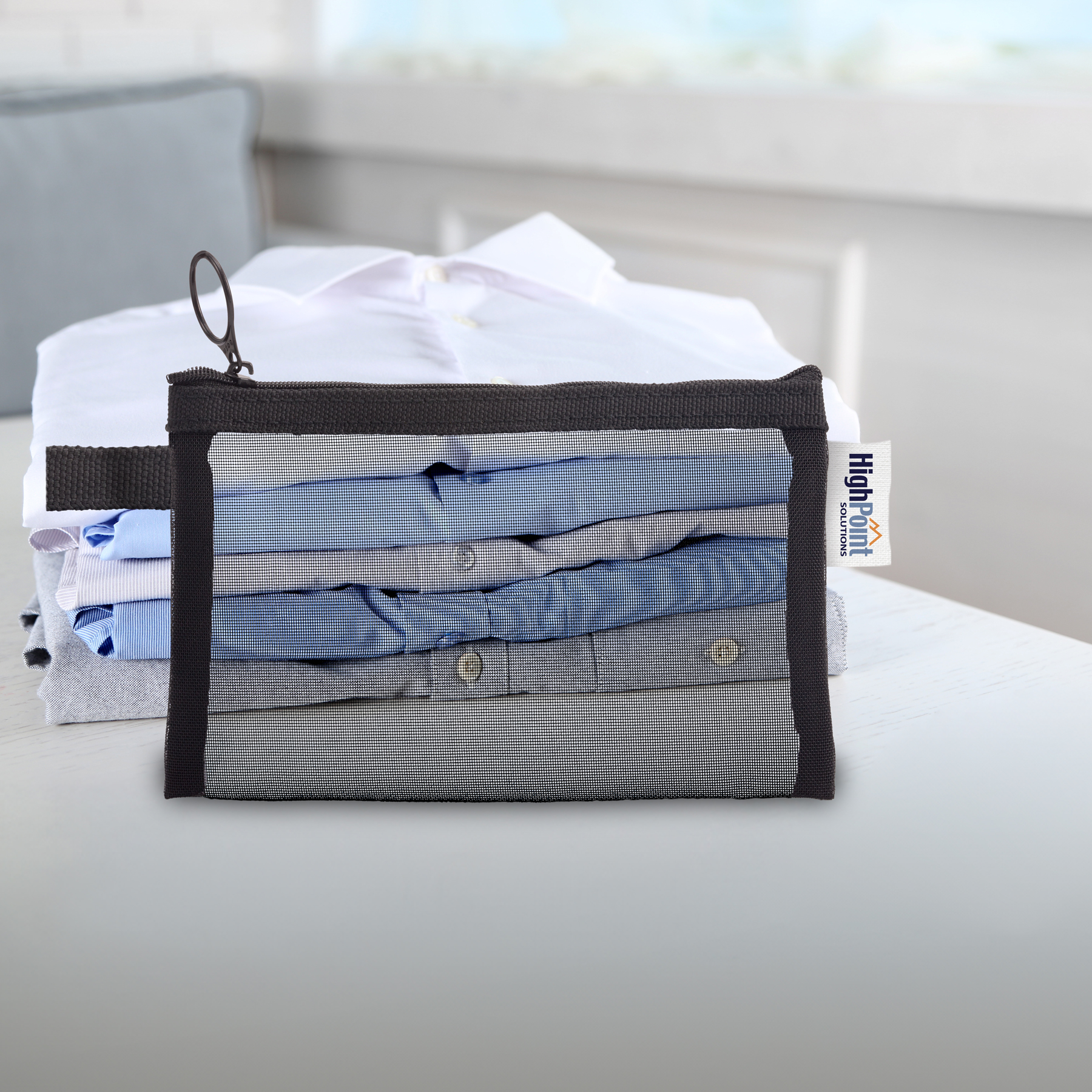 Mesh Zipper Bag - Compact, with Sewn-in Tag 2
