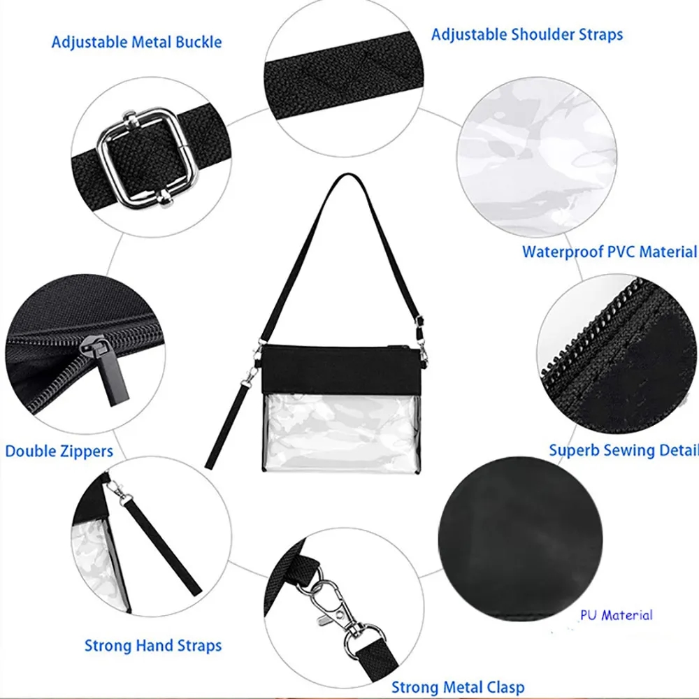 See Through PVC Messenger Handbag  Crossbody Bags 2
