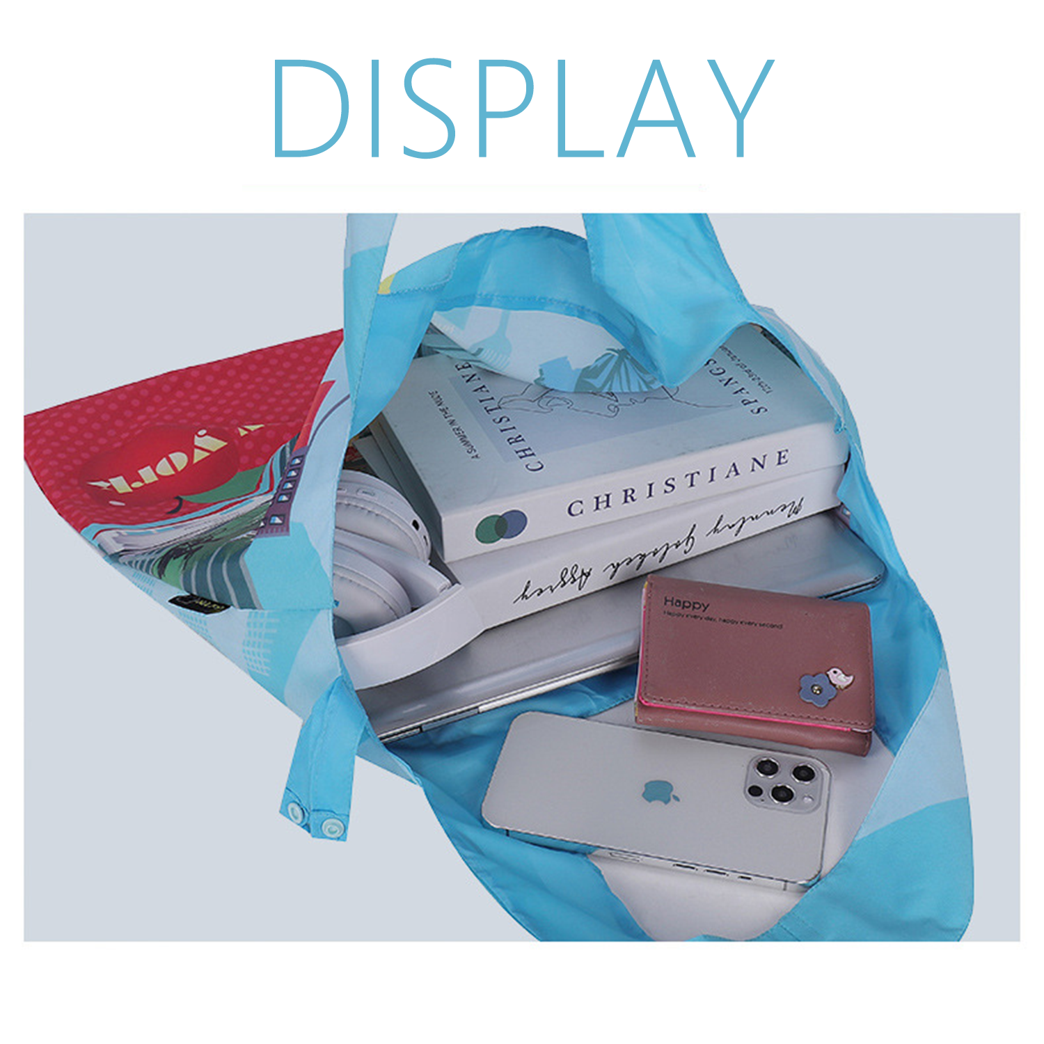Custom Reusable portable polyester Beach Folding Tote Bag 12
