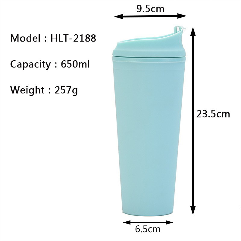 24 OZ ABS Frosted Flip Cover Tumblers / Lids Straw 10