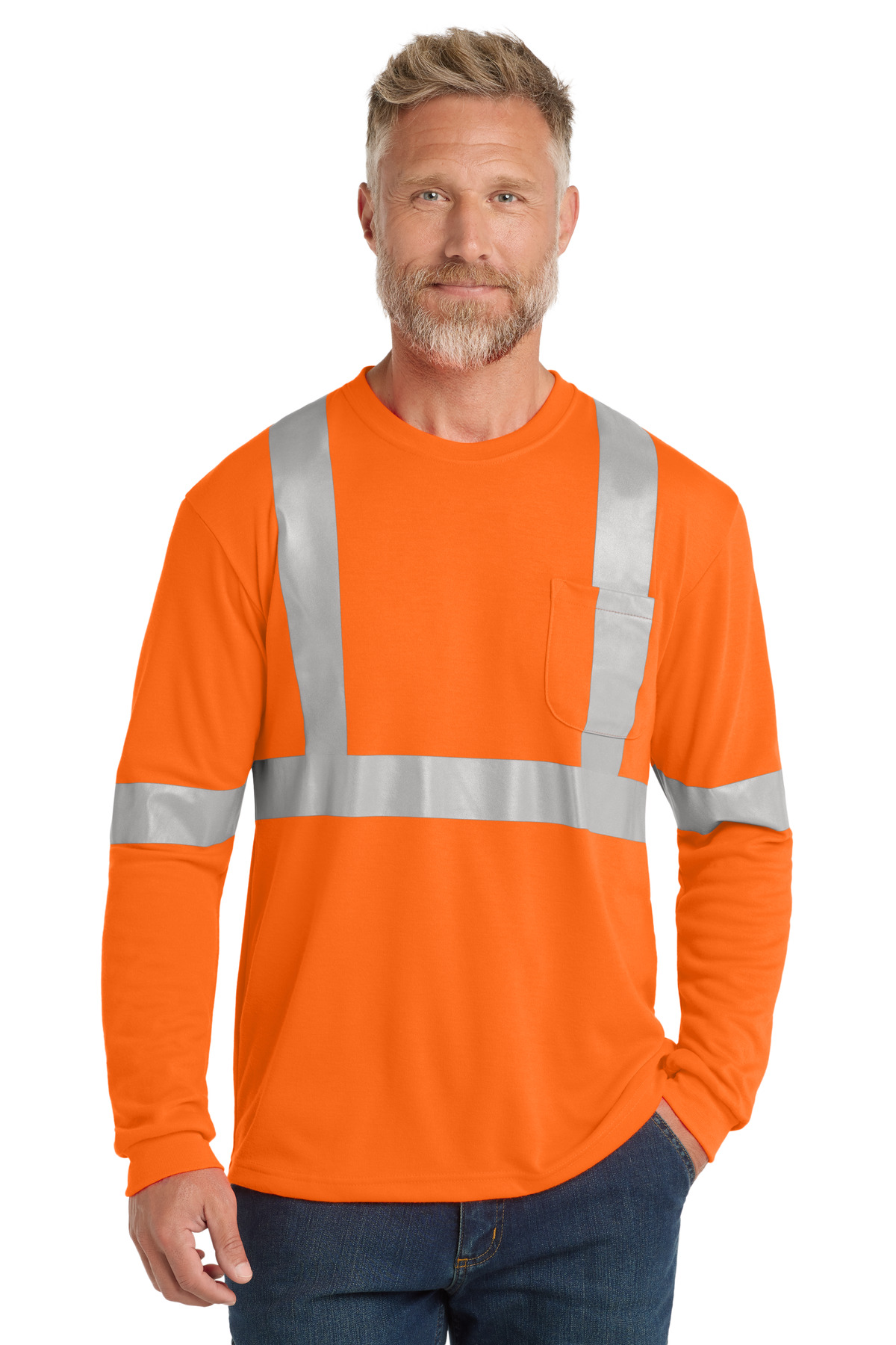 CornerStone ANSI 107 Class 2 Long Sleeve Safety T-Shirt. CS401LS 4